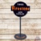 Firestone Tires Auto Supplies Double Sided Porcelain Curb Sign w/ Base