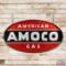 Amoco Gasoline 8' Double Sided Porcelain ID Sign w/ Frame