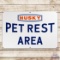 Excellent NOS Husky Service Station Pet Rest Area Single Sided Porcelain Sign w/ Logo