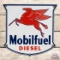 Outstanding Mobilfuel Diesel Single Sided Porcelain Pump Plate Sign w/ Pegasus