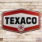 Texaco Gasoline 7' Double Sided Porcelain ID Sign