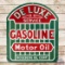 1920s Roseberg Oil Corp Deluxe Service Gasoline Double Sided Porcelain Sign California