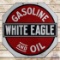 Early White Eagle Gasoline and Oil Double Sided Porcelain Sign