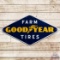 Superb Goodyear Farm Tires 4' Single Sided Porcelain Sign w/ Wingfoot Logo
