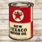 1936 New Texaco Motor Oil Die Cut Quart Can Shaped Single Sided Tin Sign w/ Logo