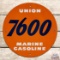 Union 7600 Marine Gasoline Single Sided Porcelain Pump Plate Sign