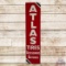NOS 1961 Atlas Tires Accessories Batteries Vertical Single Sided Tin Sign
