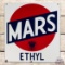 Mars Ethyl Gasoline Single Sided Porcelain Pump Plate Sign w/ Logo