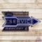 Amazing Ford Authorized Service Mercury 8 Die Cut 4' Single Sided Porcelain Neon Sign