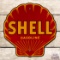 Superb Shell Gasoline Single Sided Porcelain Pump Plate Sign