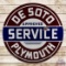 Desoto Plymouth Approved Service 42' Double Sided Porcelain Sign