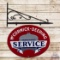 McCormick Deering Service Double Sided Porcelain Sign w/ Hanging Bracket