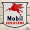 Rare 1955 Mobil Kerosene Single Sided Porcelain Pump Plate Sign w/ Pegasus