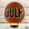 Gulf Gasoline OPC Milk Glass Gas Pump Globe