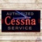 Cessna Authorized Service Double Sided Porcelain Neon Sign w/ Logo