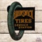 Scarce Brunswick Tires Service Station Die Cut Double Sided Tin Flange Sign