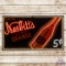 Drink Nesbitt's California Orange 5 Cents Single Sided Tin Neon Sign w/ Bottle