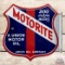 Motorite Union Oil Company Die Cut Double Sided Porcelain Flange Sign