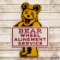 Bear Wheel Alignment Die Cut Double Sided Tin Sign