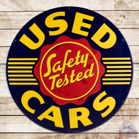 Oldsmobile Safety Tested Used Cars 48" Single Sided Porcelain Sign