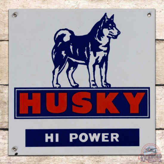 Superb Husky Hi Power Single Sided Porcelain Pump Plate Sign
