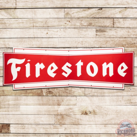 Nice 1962 Firestone 12' Die Cut Single Sided Porcelain Sign