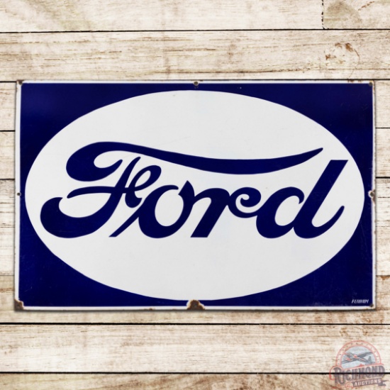 Ford Automobiles Single Sided Porcelain Sign w/ Reverse Colors