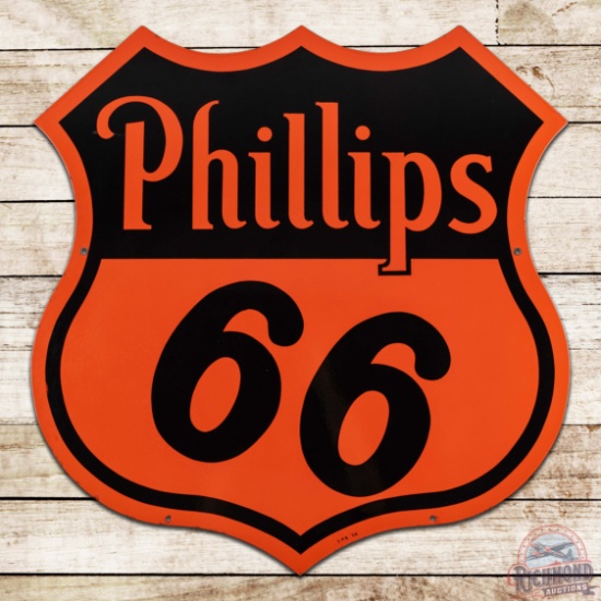 Exceptional 1956 Phillips 66 30" Double Sided Porcelain Sign