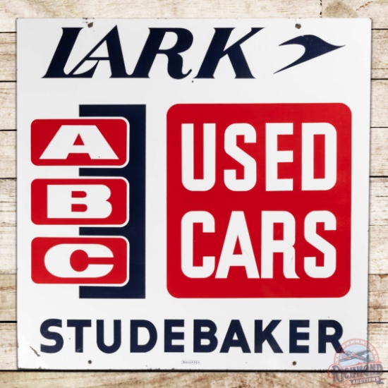 Studebaker Lark ABC Used Cards 42" Double Sided Porcelain Sign