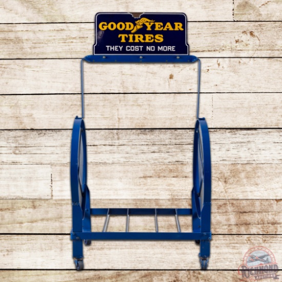 Goodyear Porcelain Tire Rack Store Display Complete w 3 Signs