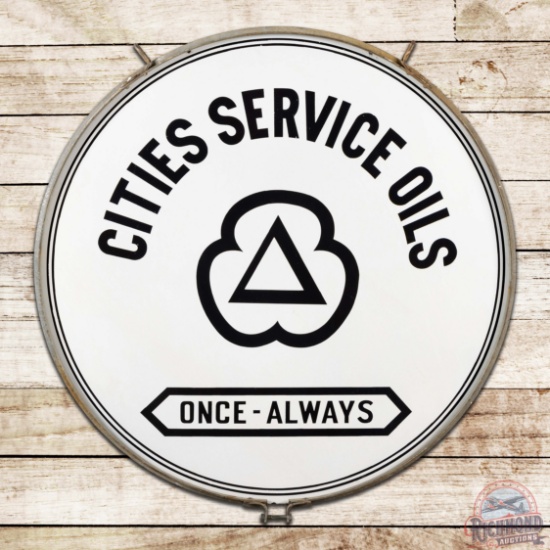 Amazing Cities Service "Once Always" 42" Double Sided Porcelain Logo Sign w/ Ring