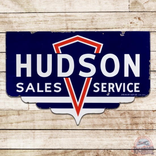 Hudson Sales Service 48" Die Cut Double Sided Porcelain Sign