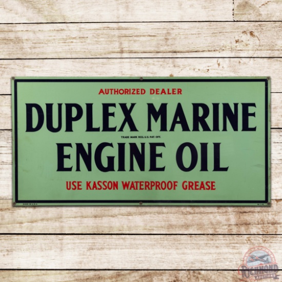 1948 Duplex Marine Engine Oil 48" Single Sided Tin Sign