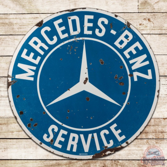 Mercedes Benz Service 42" Double Sided Porcelain Sign w/ logo