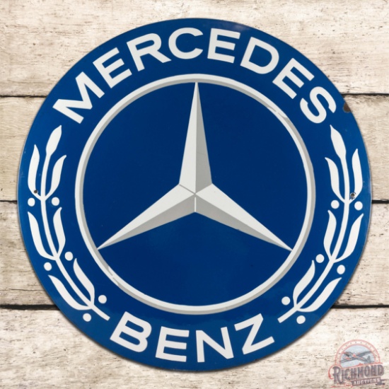 Superb Mercedes Benz 23.5" Single Sided Porcelain Domed Sign w/ Logo