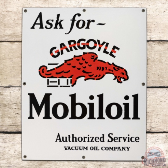 Outstanding Ask for Gargoyle Mobiloil Authorized Service Cabinet Single Sided Porcelain Sign