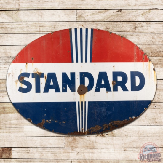 Standard Gasoline 7' Double Sided Porcelain ID Sign