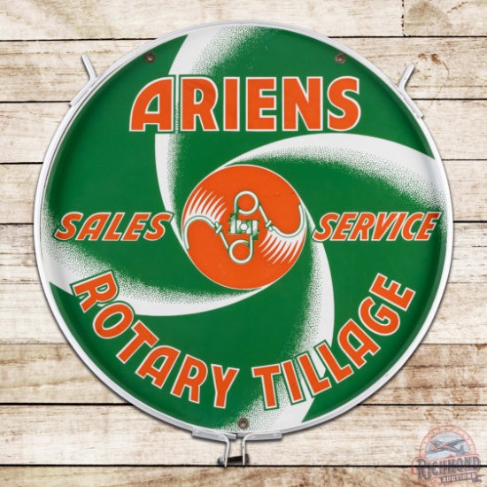Ariens Sales Service Rotary Tillage 30" Double Sided Porcelain Sign w/ Ring