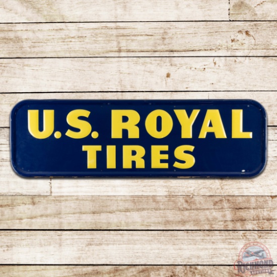 NOS 1953 U.S. Royal Tires 5' Horizontal Emb. Single Sided Tin Sign