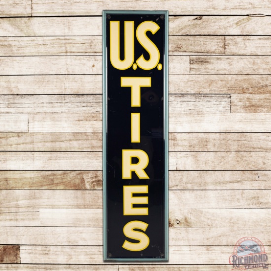 1937 U.S Tires Vertical Emb.6' Single Sided Tin Sign