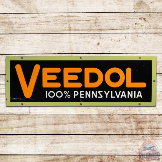 Veedol 100% Pennsylvania Motor Oil Horizontal Single Sided Porcelain Sign