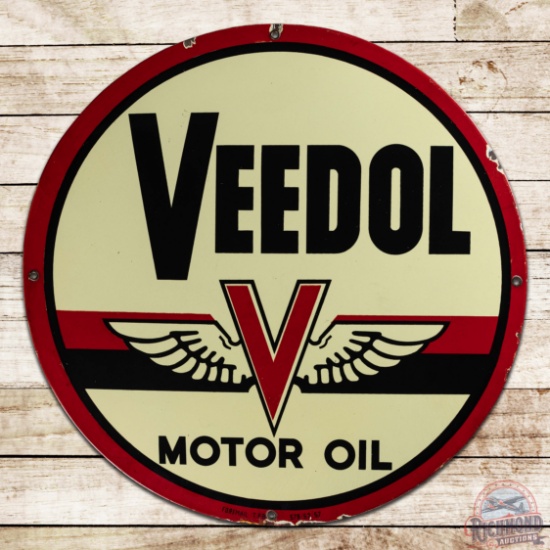 Veedol Motor Oil 27" Single Sided Porcelain Sign w/ Logo