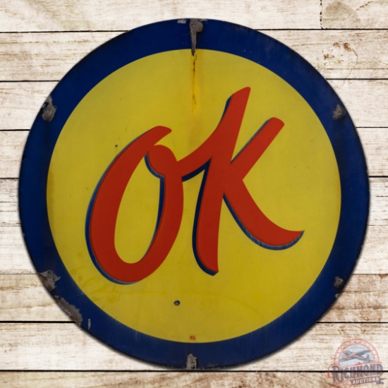 Chevrolet OK 36" Single Sided Porcelain Sign w/ Logo