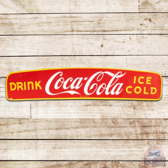 Exceptional Drink Coca-Cola Ice Cold Curved Single Sided Porcelain Truck Sign