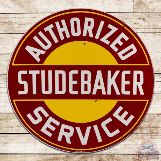 Studebaker Authorized Service 42" Double Sided Porcelain Sign