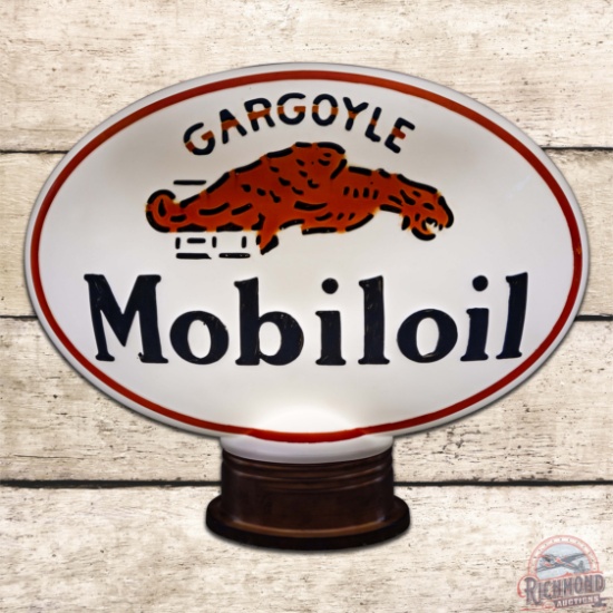 Mobiloil OPC Milk Glass Cabinet Globe w/ Gargoyle