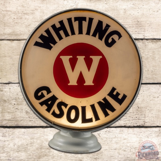 Scarce Whiting Gasoline 15" Single Lens w/ Metal Body Gas Pump Globe
