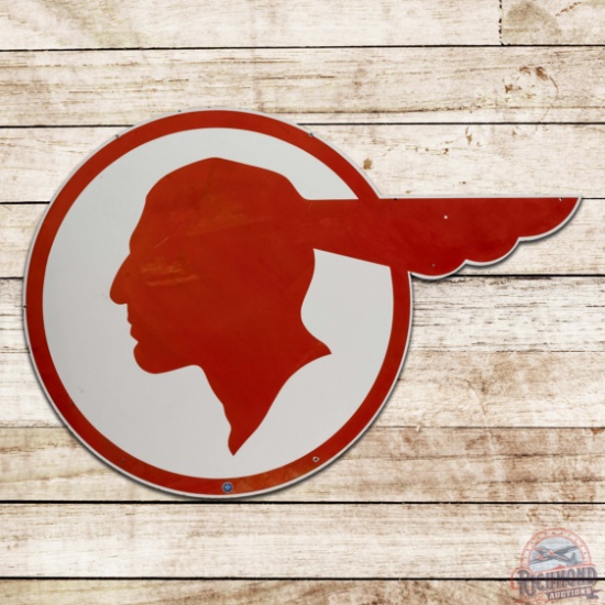 Pontiac Automobiles Die Cut Double Sided Porcelain Sign "Full Feather"