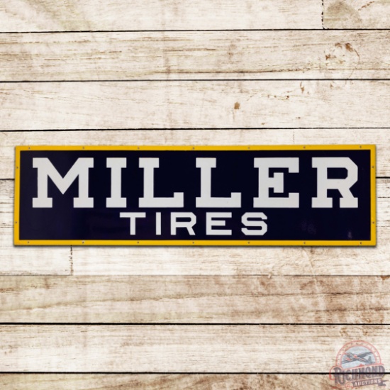 Miller Tires Horizontal Single Sided Porcelain Sign