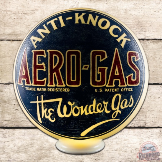 Scarce Aero-Gas Anti-Knock "The Wonder Gas" OPE Milk Glass Gas Pump Globe